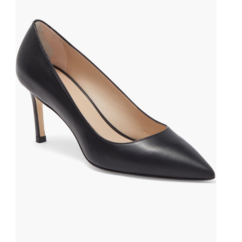 Almost NEW. Stuart Weitzman Black “Leigh 70” Leather Pumps